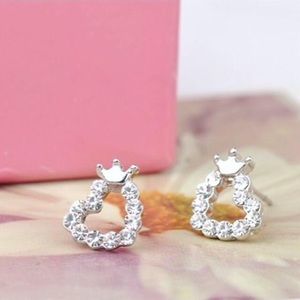 crown heart earrings